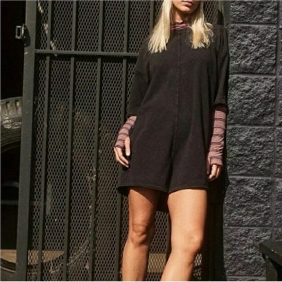 Free People Movement‎ | Hot Shot Tee Romper | Black Faded Reversible Small | NWT - Picture 5 of 15
